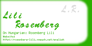 lili rosenberg business card